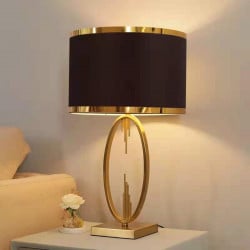ARMN Regency Circle Table Lamp - Gold & Black