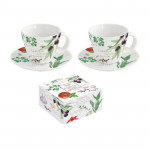 Easy Life Home & Kitchen Cups & Saucers Set in Box -  120ml Multicolored  4-Piece