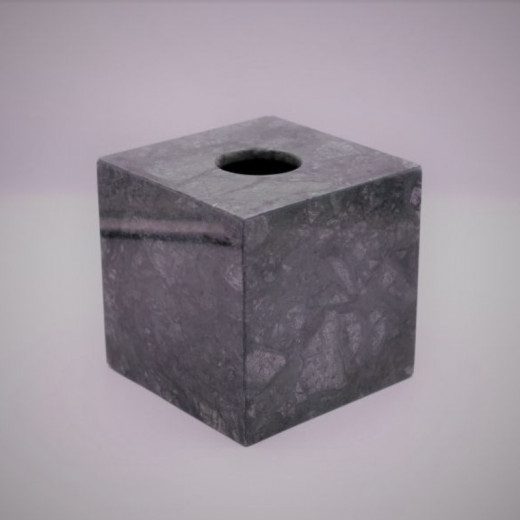 ARMN Carrera Square Marble Tissue Box - Black