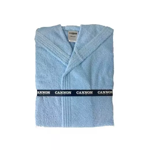 Cannon bath robe plain blue l