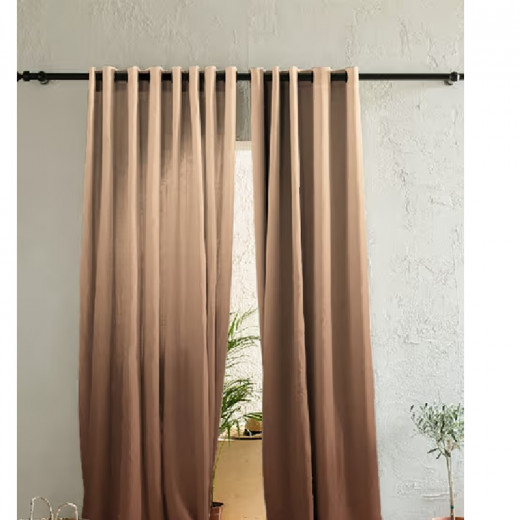 Nova curtain with loops set taj mahal brown 170*240 2pcs
