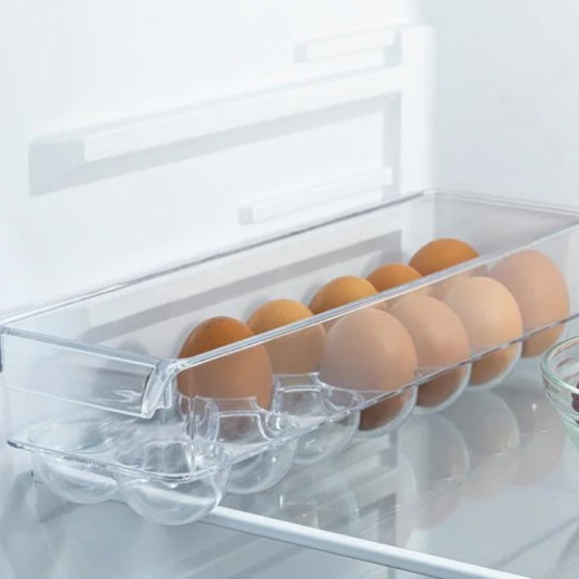حامل بيض بلاستيك أساسي لـ 14 منظم مطبخ شفاف مقاس 36*10,5 سم من انجليش هوم