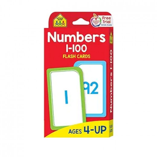 School Zone Numbers 1-100 Flash Cards, 56 cards
