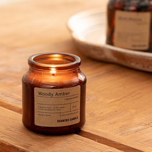 English Home Woody Amber Scented Candle Amber