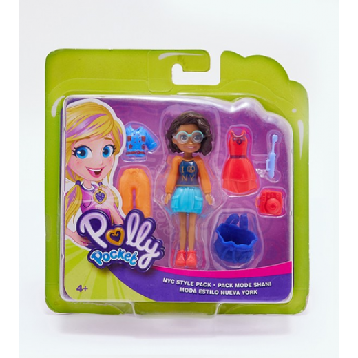 Polly Pocket Doll With Clothes New York Fashion Pack