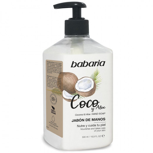 Babaria coconut and aloe vera liquid soap with pump 500ml