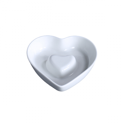 Porceletta Ivory Porcelain Baking Heart Shape Dish