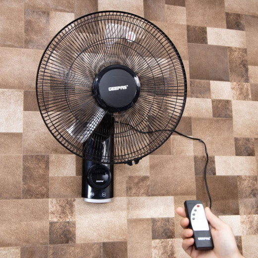 Geepas wall fan 3 speed 16inch 60w with timer