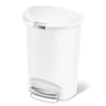 Simplehuman plastic bin semi - round white  50l