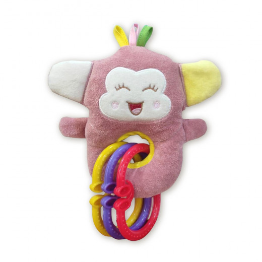Babyjem little monkey toy pacifier pink