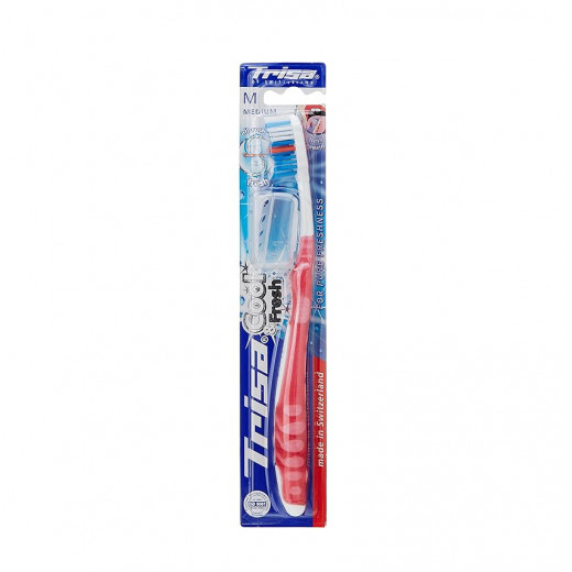 فرشاة أسنان تريسا كول فريش متوسطة الحجم مع صندوق النظافة (ألوان متنوعة)