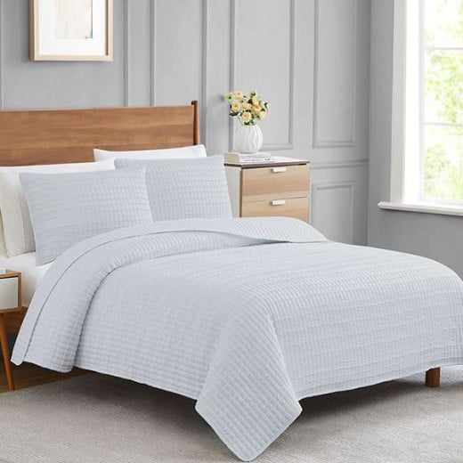 Nova Home "Clip" Jacquard Bedspread Set, Grey Color, Size Twin, 2 Pieses