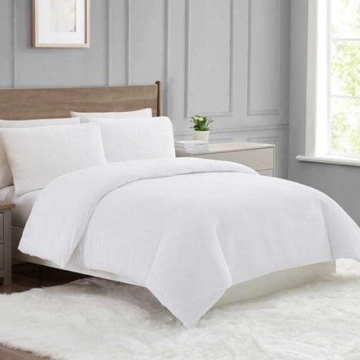 Nova Home "Simply" Crinkled Comforter Set, White Color, Size King, 4 Pieses