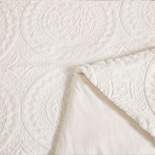 Nova Home Arya Winter Comforter Set - Single/Twin  - Ivory  4pcs