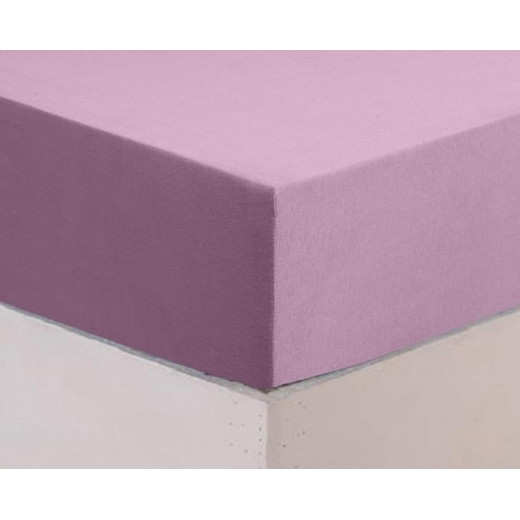 Fieldcrest Plain Fitted Sheet Set, 100% Cotton 220 Thread, Light Purple Color