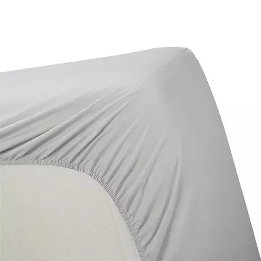 Bedding House Fitted Sheet Set, Light Grey Color, Queen Size