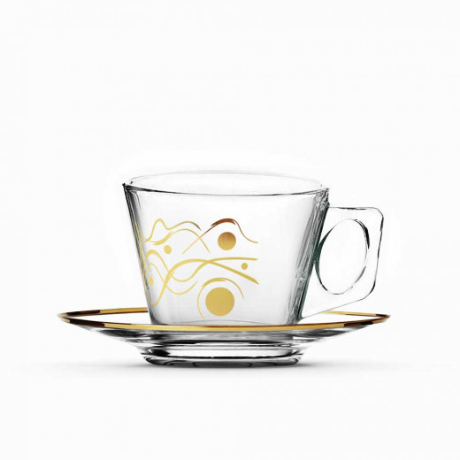 Dimlaj Kawkab Set of 6 Pcs Turkish Coffee Cups (Gold)