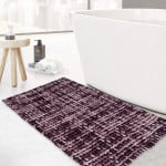 Nova Home Mesh Bath Mat, Chenille Cotton, Purple Color