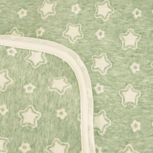 بطانية قطن بتصميم النجوم باللون الأخضر, حجم مجوز من نوفا هوم