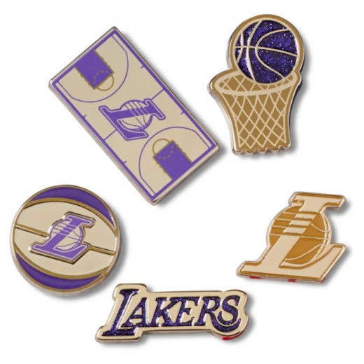 Crocs Jibbitz Symbol Shoe Charms for Crocs NBA Los Angeles Lakers 5 Pack