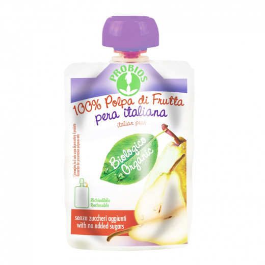 Probios Organic Pear Pulp, 100 Gram, 6 Packs