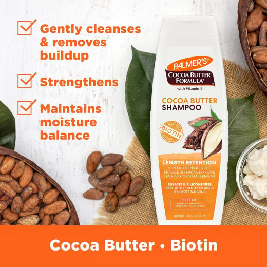 Palmer's Cocoa Butter & Biotin Length Retention Shampoo, 400 Gram, 2 Packs