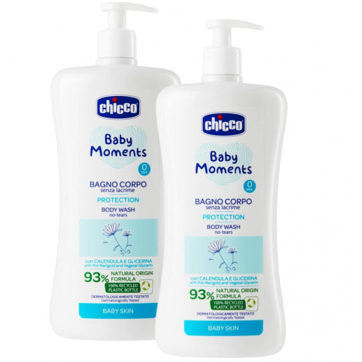 Chicco Baby Moments Body Wash Without Tears, 750 Ml, 2 Packs