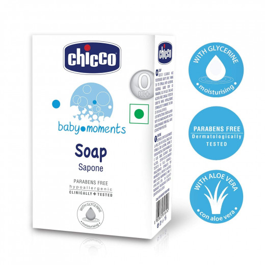 Chicco Baby Moments Gentle Soap, 100 Gram 4 Packs