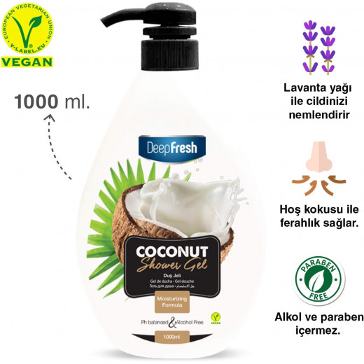 DeepFresh Shower Gel With Coconut Extract, 1000 Ml, 2 Packs