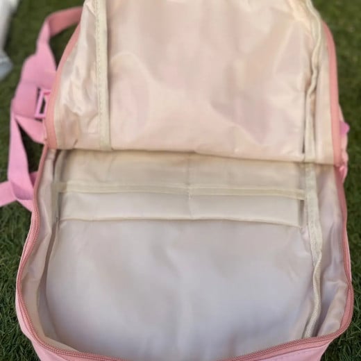 حقيبة ظهر مدرسية بناتية باللون النهدي
