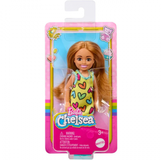 Barbie | Chelsea Small Doll Wearing Removable Heart-Print Dress