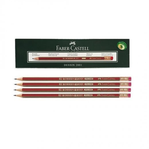 Faber Castell | Dessin HB Pencil With Eraser Tip | Set of 12