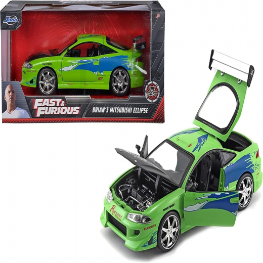 JADA | Brian's Mitsubishi Eclipse The Fast and the Furious 2001 green Diecast 1:24
