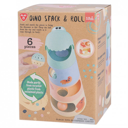 Play Go | Recycled Material Dino Stack & Roll | 6 pcs