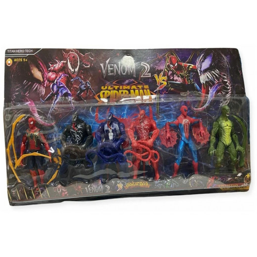 K Toys | Spiderman vs Venom figure set | 6 pcs