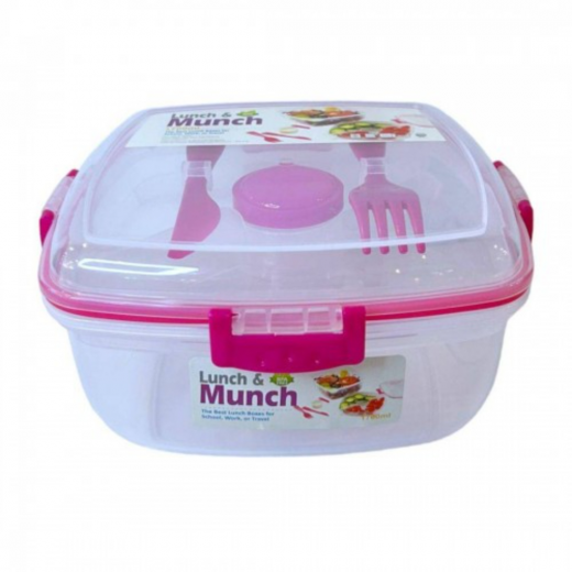 K Stationery | Lunch & Munch Lunch Box 1700 ml Pink Color