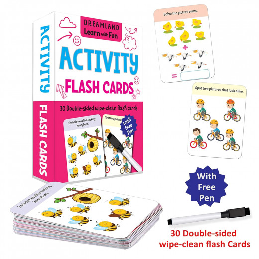 Dreamland flash cards activity 30 double sided wipe clean flash cards for kids
