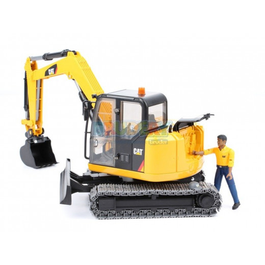 Cat Mini excavator with worker