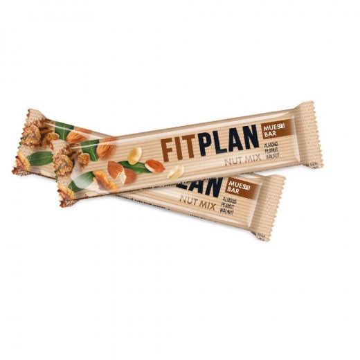 Fitplan Nut Mix Muesli Bar with Stevia, 30 grams
