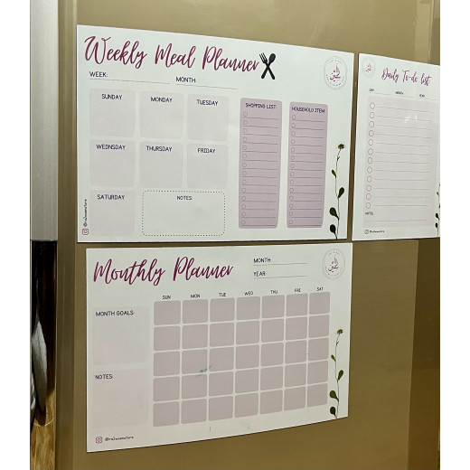 Bundle of Magnetic Monthly, meal planner and to do list