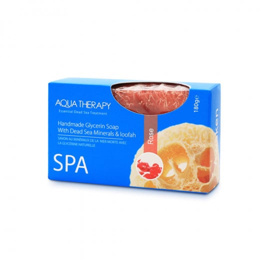 Aqua Therapy Hand Made Glycerine Soap ( Rose), 180g [With Loofah]
