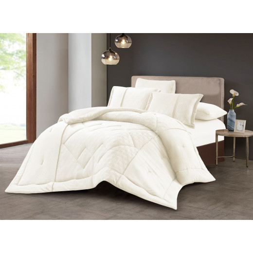 Oxford home grace flannel comforter set king size 6 pcs