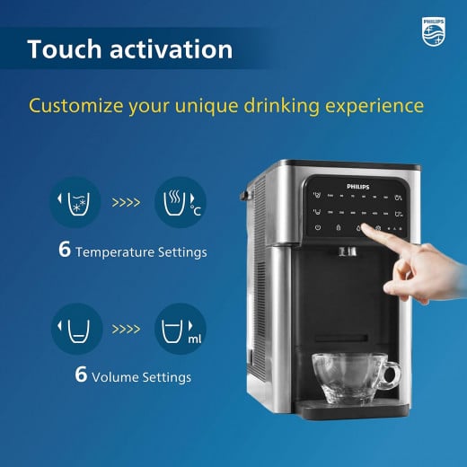 Philips ALL-IN-ONE Water Station, Hot & Cold Filtered Water Dispenser, 2.8L Capacity, 6 Temperature Presets, Touch screen ADD5980M/3 1