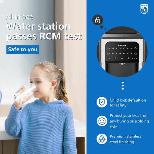 Philips ALL-IN-ONE Water Station, Hot & Cold Filtered Water Dispenser, 2.8L Capacity, 6 Temperature Presets, Touch screen ADD5980M/3 1