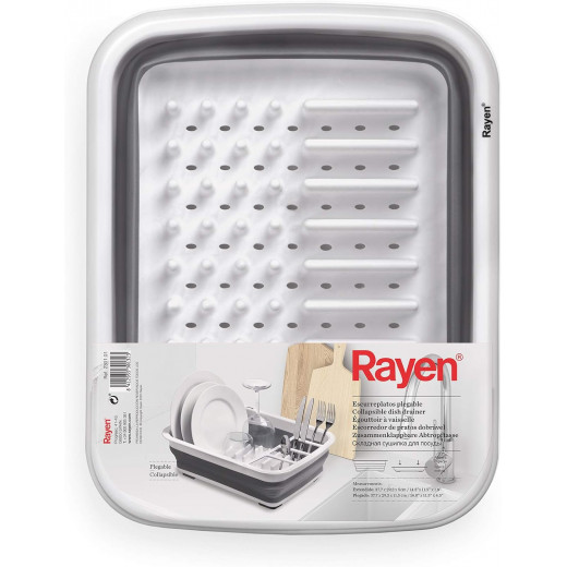 Rayen 2301.01 Folding Dish Drainer Light Grey and Dark Grey Folded Dimensions: 37.5 x 29.2 x 5 cm