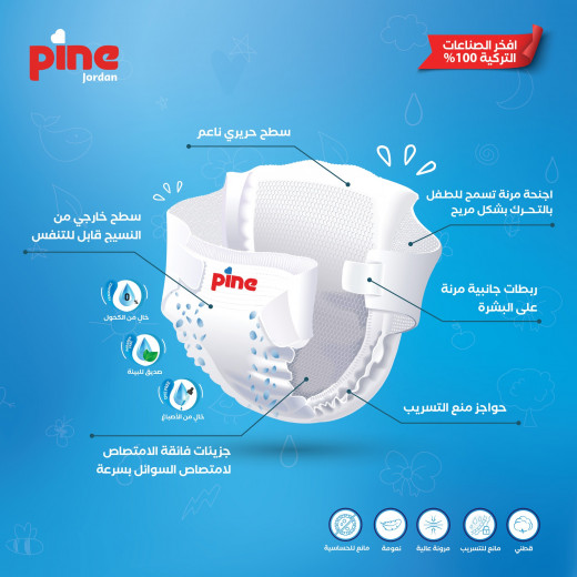 Pine Classic Diapers, Size 6, 14 Diapers +15 Kg