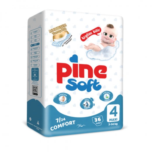 Pine Soft Diapers, Size 4, 36 pads, from 7 to 14 kg