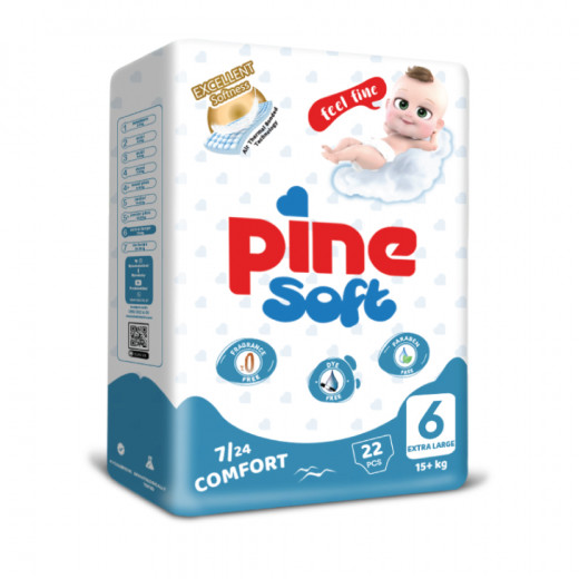 Pine Soft Diapers, Size 6 ,22 pads, from +15 kg