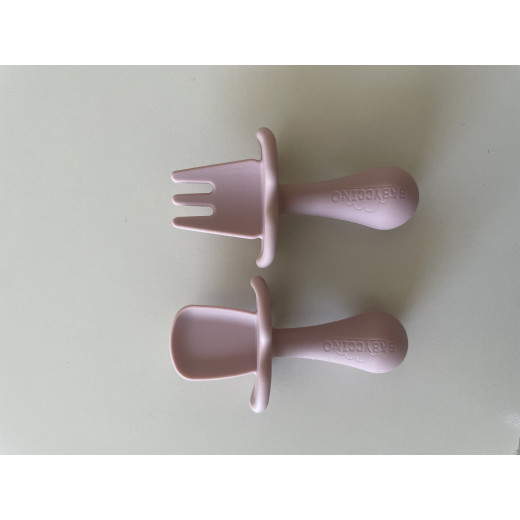 Babyccino, Training Spoon & Fork, Light Pink