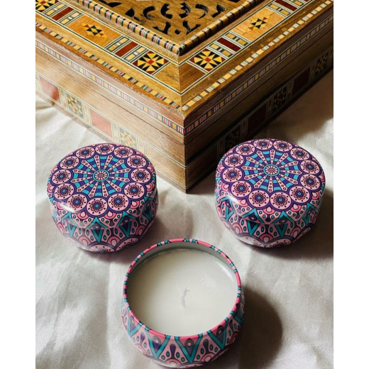 RePapel , scented candle in unique candle can, multi colors , 6cm*6cm*4cm, 1